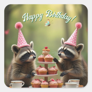 Sticker Carré Masqué et joyeux anniversaire !