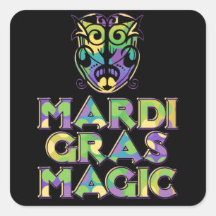 Sticker Carré Masque magique Mardi Gras