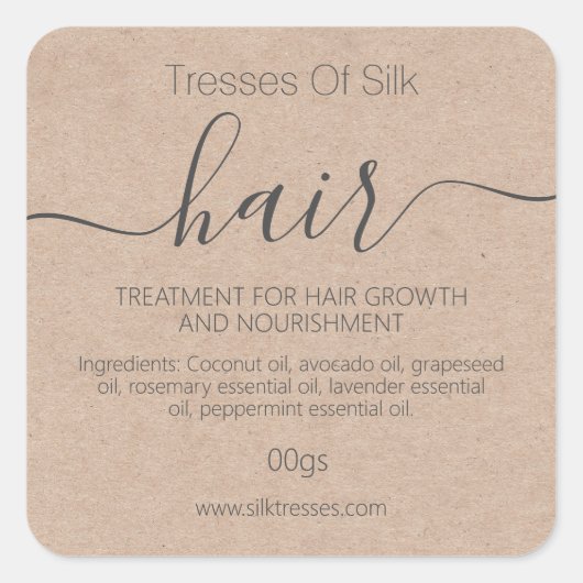 Sticker Carré Masque manuel pour le traitement des cheveux Kraft (Devant)