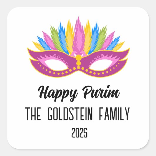 Sticker Carré Masque pourpre mascarade masque (Devant)