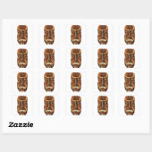 Sticker Carré Masque Tiki Tribal Style Polynésien (Feuille)