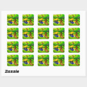 Sticker Carré Masquer et rechercher des chats (Feuille)