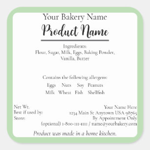 Sticker Carré Massachusetts Cottage Food Business Baking Étiquet