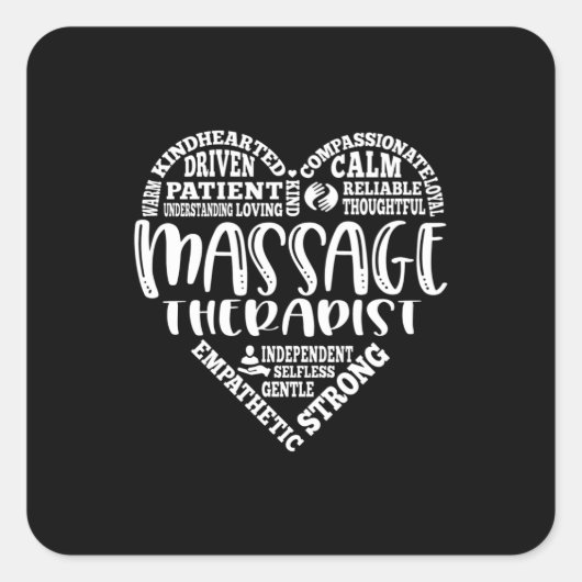 Sticker Carré Massage, Masseuse, métro (Devant)