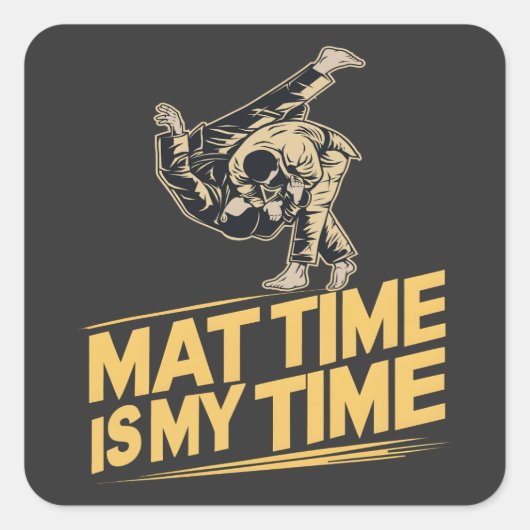 Sticker Carré Mat Time est mon temps Jiu Jitsu Mat Mastercard BJ (Devant)