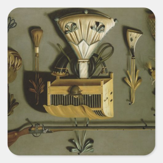 Sticker Carré Matériel de chasse (Devant)