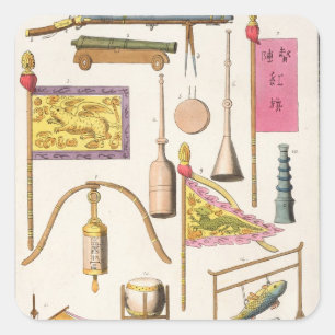 Sticker Carré Matériel militaire chinois, illustration de 'Le