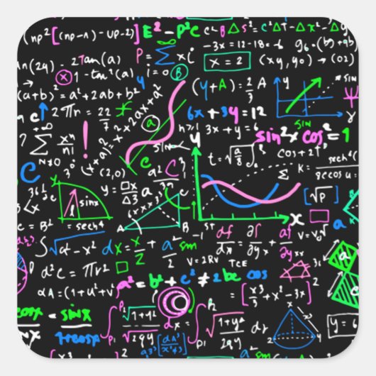 Sticker Carré Math cycle linéaire mathématique éducation cercle (Devant)