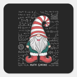 Sticker Carré Math Gnome Groupe de jumelage de famille Noël