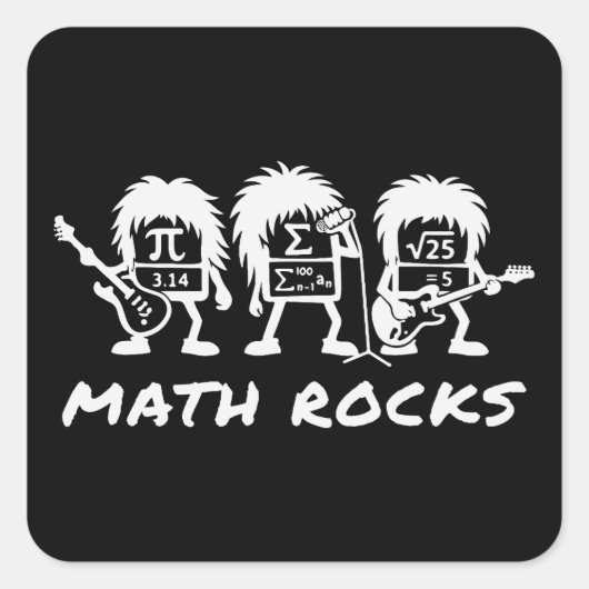 Sticker Carré Math Rocks Academic Rock Band Humor (Devant)
