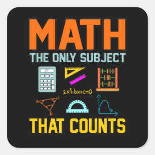 Sticker Carré Math Sujet Counts Mathématique Math Enseignant