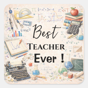 Sticker Carré Math Teacher Thank You Gifts End of School Year