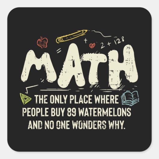 Sticker Carré Mathématiques Mathématiques Mathématiques Math Ens (Devant)