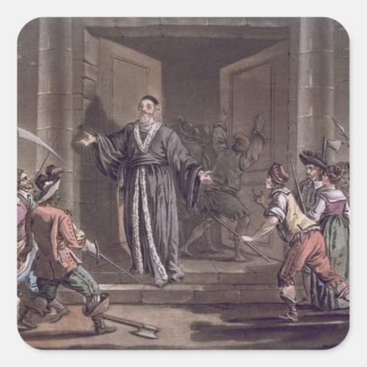 Sticker Carré Mathieu Mole (1584-1656) harangued by the people, (Devant)