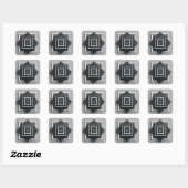 Sticker Carré Matte Black & White Frame Moderne Mariage élégant (Feuille)