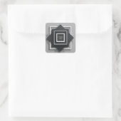 Sticker Carré Matte Black & White Frame Moderne Mariage élégant (Sac)