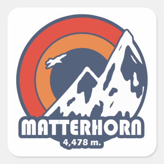 Sticker Carré Matterhorn Suisse Sun Eagle (Devant)