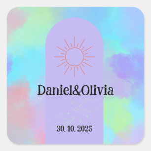 Sticker Carré Matteriel de désherbage doux violet foncé