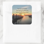STICKER CARRÉ MATTHEW 22:37 SCRIPTURE DU SOLEIL VERSE CONCEPTION (Sac)