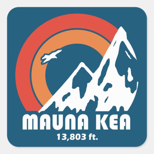 Sticker Carré Mauna Kea Hawaii Sun Eagle (Devant)