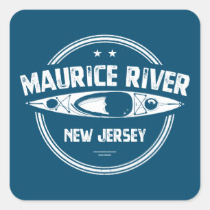 Sticker Carré Maurice River New Jersey Kayak