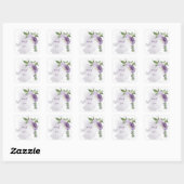 Sticker Carré mauve mauve blanc floral (Feuille)