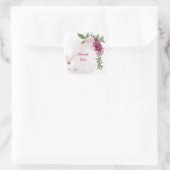 Sticker Carré mauve rose blanc floral (Sac)