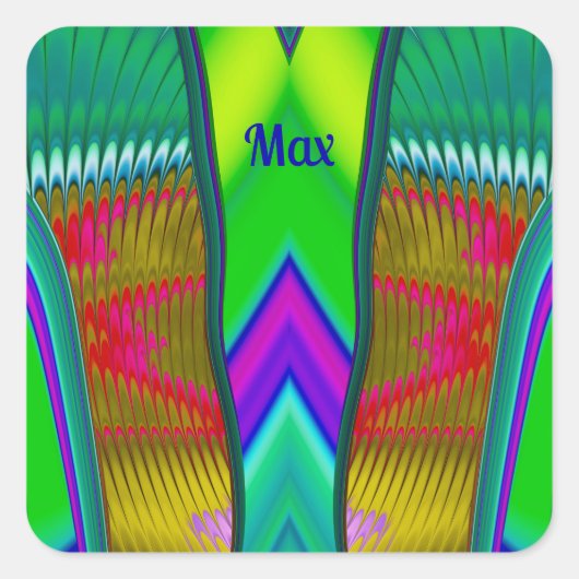 Sticker Carré MAX ~ Multicolore 3D ~ (Devant)