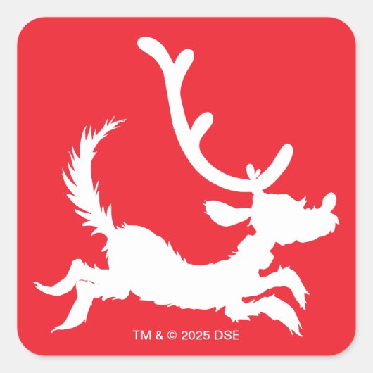 Sticker Carré Max the Reindeer Silhouette (Devant)