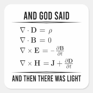 Sticker Carré Maxwells Equations Math 1WH1 de Maxwell Maxwell