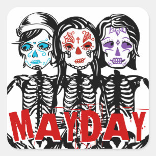 Sticker Carré mayday : couleur touchée