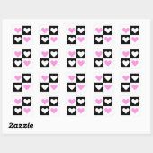 Sticker Carré Mazipoodles Coeurs Résumé Rose (Feuille)