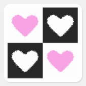Sticker Carré Mazipoodles Coeurs Résumé Rose (Devant)
