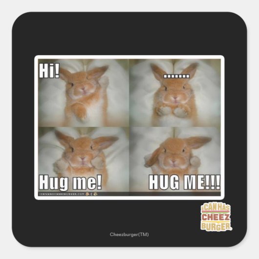 Sticker Carré Me serrer dans mes bras (Devant)