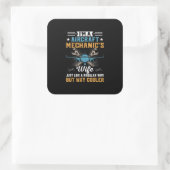 Sticker Carré Mécanicien Je Suis Une Femme Mécanique D'Aéronefs (Sac)