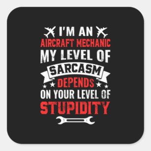 Sticker Carré Mécanique Je Suis Mécanicien D'Aéronefs