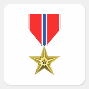 STICKER CARRÉ MÉDAILLE BRONZE STAR