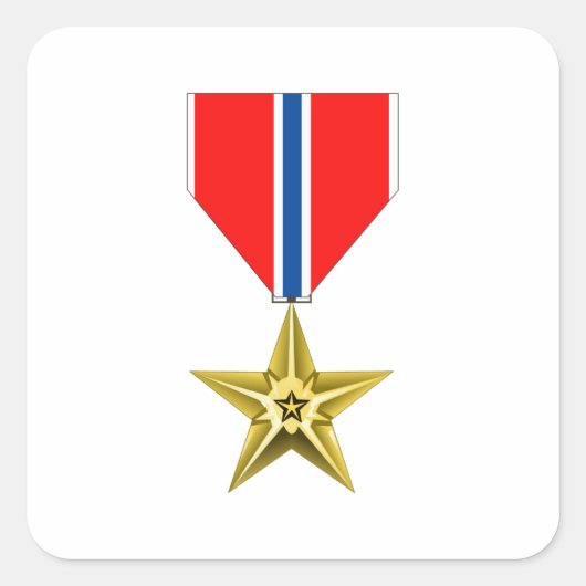 STICKER CARRÉ MÉDAILLE BRONZE STAR (Devant)