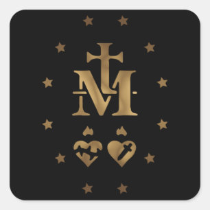 Sticker Carré Médaille miraculeuse, Médaille de Notre-Dame de la