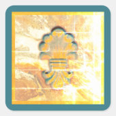 Sticker Carré Médaillon Blue Ocean (Devant)