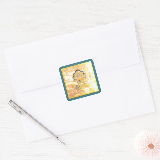 Sticker Carré Médaillon Blue Ocean (Enveloppe)