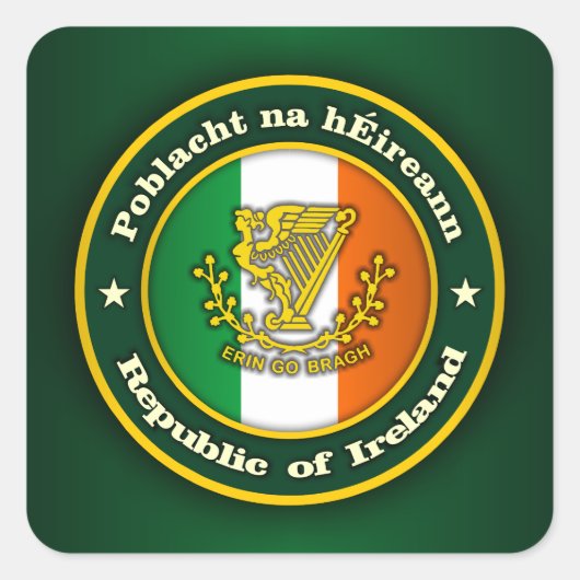 Sticker Carré Médaillon irlandais 2 (Devant)