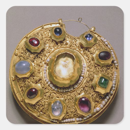 Sticker Carré Médaillon Kolt, or serti de perles et (Devant)