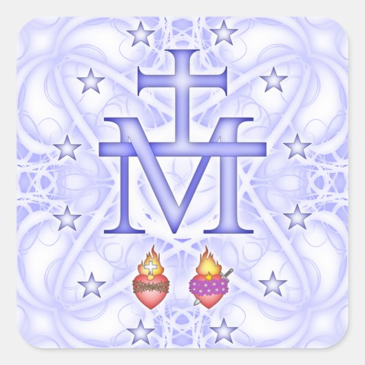 Sticker Carré Médaillon Miraculeux (Devant)