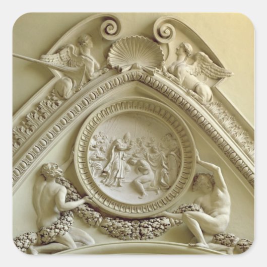 Sticker Carré Médaillon représentant le baptême de Constantin (Devant)