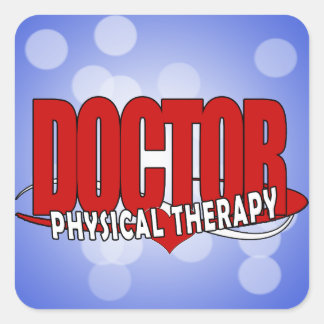 STICKER CARRÉ MÉDECIN THÉRAPIE PHYSIQUE GRANDE ROUGE