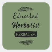 Sticker Carré Médecine naturelle herbaliste instruite (Devant)
