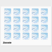 Sticker Carré Médicale blanc 3D Caduceus Blue Design (Feuille)