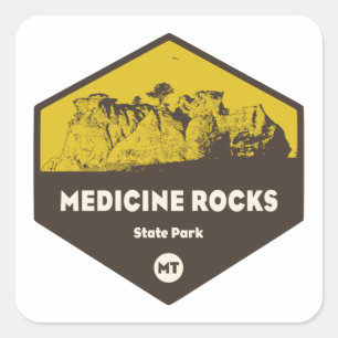 Sticker Carré Medicine Rocks State Park Montana