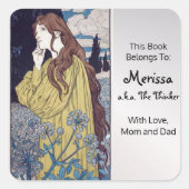 Sticker Carré Méditation d'Eugene Grasset (Devant)